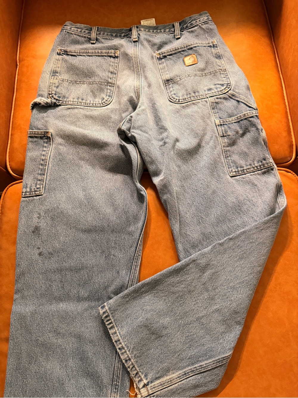 Carhartt Men's Blue Carpenter Cargo Work Jeans Pants